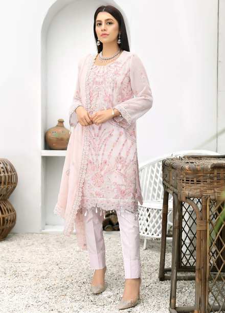 Uzman Yasen Luxury Pret  Cotton Net 3 Piece Dress ROOHAL JUGNI00RO111