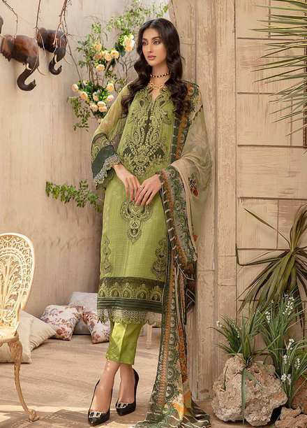 Vasl by Charizma Embroidered Chiffon Suits Unstitched 3 Piece CRZ21V-2 VSL-11 - Formals Collection