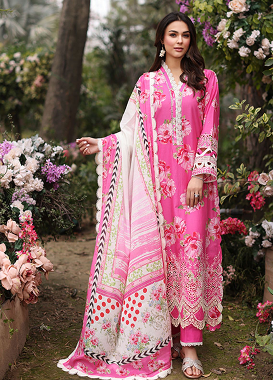 Manara By Kahf Embroidered Lawn Suits Unstitched 3 Piece KHF22M KML-09A Neel Kaml - Luxury Collection main image 0