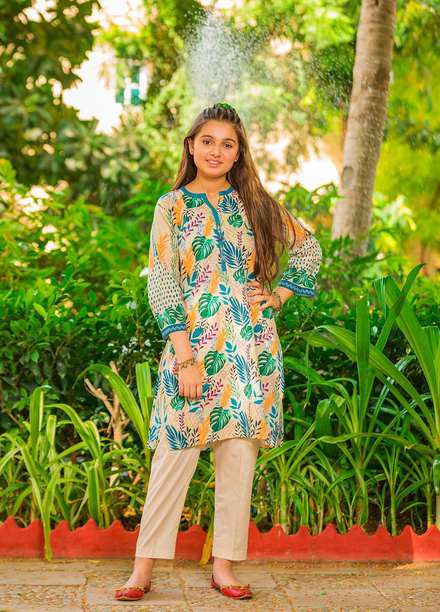 Waniya Lawn Printed 2 Piece Suit for Girls -  BLAZING TOPICS WKA20-36b