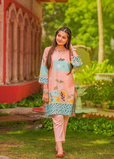 Waniya Lawn Printed 2 Piece Suit for Girls -  GRAPHICS WKA20-33i