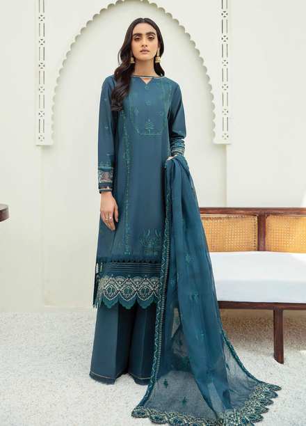 Xenia Formals Embroidered Lawn Suits Unstitched 3 Piece XE21M D-01 NAAFEES - Summer Collection