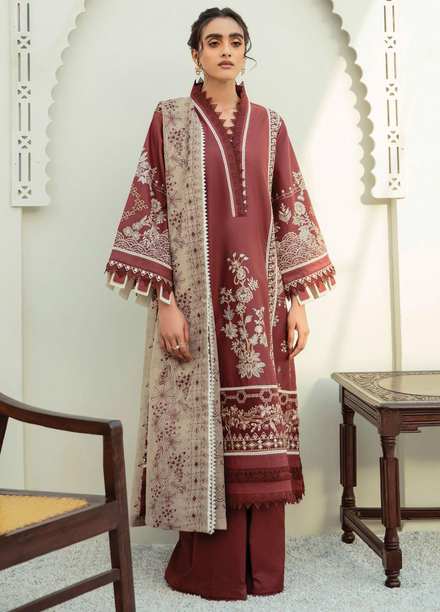 Xenia Formals Embroidered Lawn Suits Unstitched 3 Piece XE21M D-02 IMHAL - Summer Collection