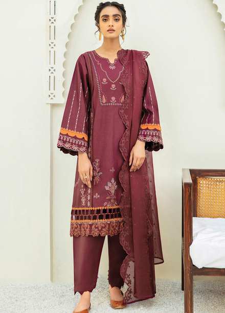 Xenia Formals Embroidered Lawn Suits Unstitched 3 Piece XE21M D-05 NAZ - Summer Collection