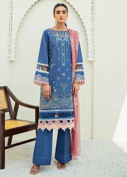 Xenia Formals Embroidered Lawn Suits Unstitched 3 Piece XE21M D-09 KYSER - Summer Collection