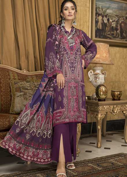 Yarsa Printed Viscose Suits Unstitched 3 Piece YR22W Y-402 - Winter Collection