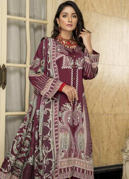 Yarsa Printed Viscose Suits Unstitched 3 Piece YR22W Y-404 - Winter Collection