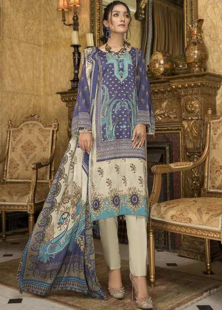 Yarsa Printed Viscose Suits Unstitched 3 Piece YR22W Y-405 - Winter Collection