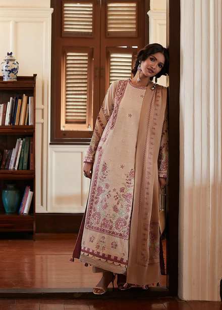 Zaha By Khadijah Shah Embroidered Khaddar Suits Unstitched 3 Piece ZKS22W ZW-22-03 HAYAL - Winter Collection