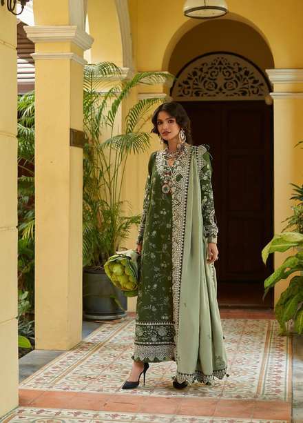 Zaha By Khadijah Shah Embroidered Khaddar Suits Unstitched 3 Piece ZKS22W ZW-22-05 AYLA - Winter Collection