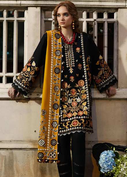 Zaha By Khadijah Shah Embroidered Khaddar Suits Unstitched 3 Piece ZKS22W ZW-22-08 LUNARA - Winter Collection