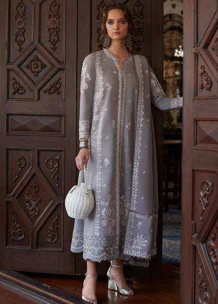 Zaha By Khadijah Shah Embroidered Khaddar Suits Unstitched 3 Piece ZKS22W ZW-22-10 GUL - Winter Collection