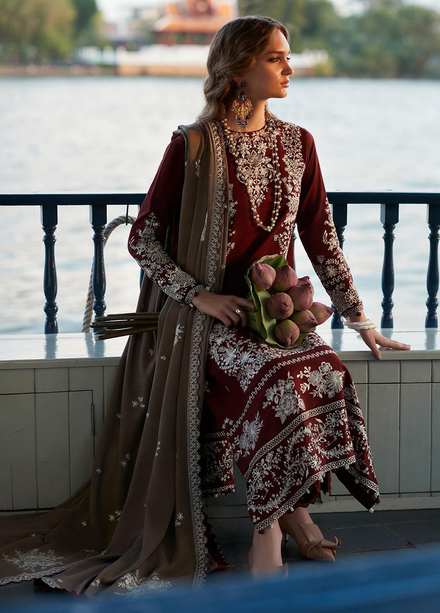 Zaha By Khadijah Shah Embroidered Khaddar Suits Unstitched 3 Piece ZKS22W ZW-22-12 MELIHA - Winter Collection