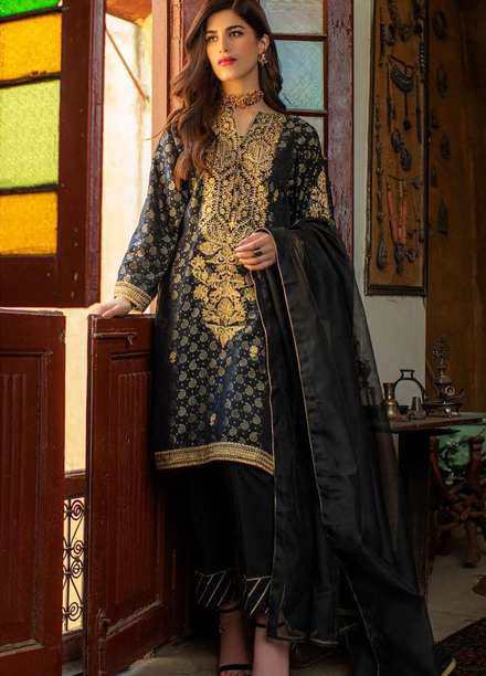 Zellbury Embroidered Jacquard Suits Unstitched 3 Piece ZL21L ZW-021 - Luxury Collection