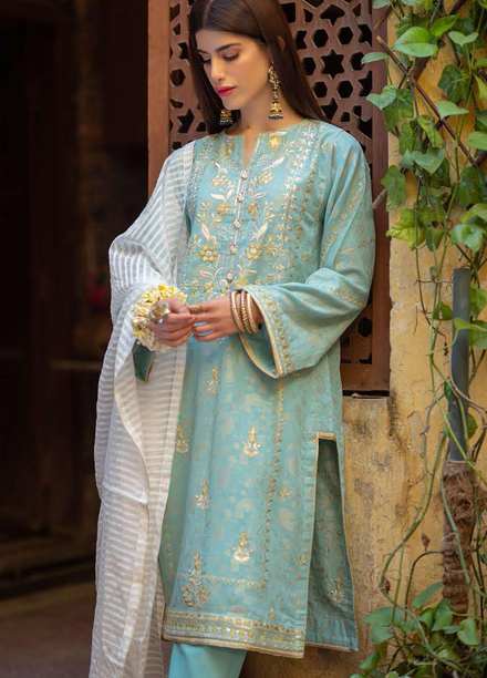 Zellbury Embroidered Jacquard Suits Unstitched 3 Piece ZL21L ZW-042 - Luxury Collection