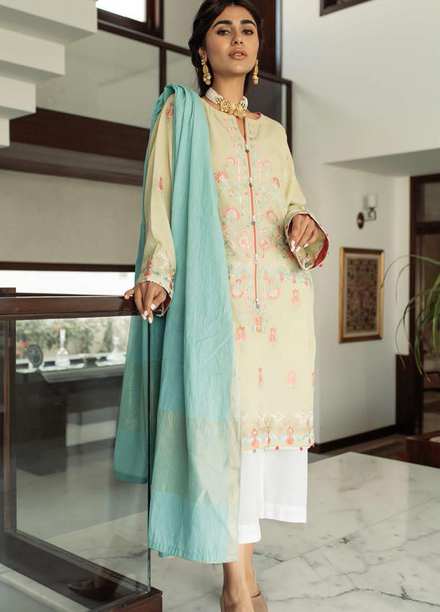 Zellbury Embroidered Lawn Suits Unstitched 3 Piece ZL21L ZW-893 - Luxury Collection