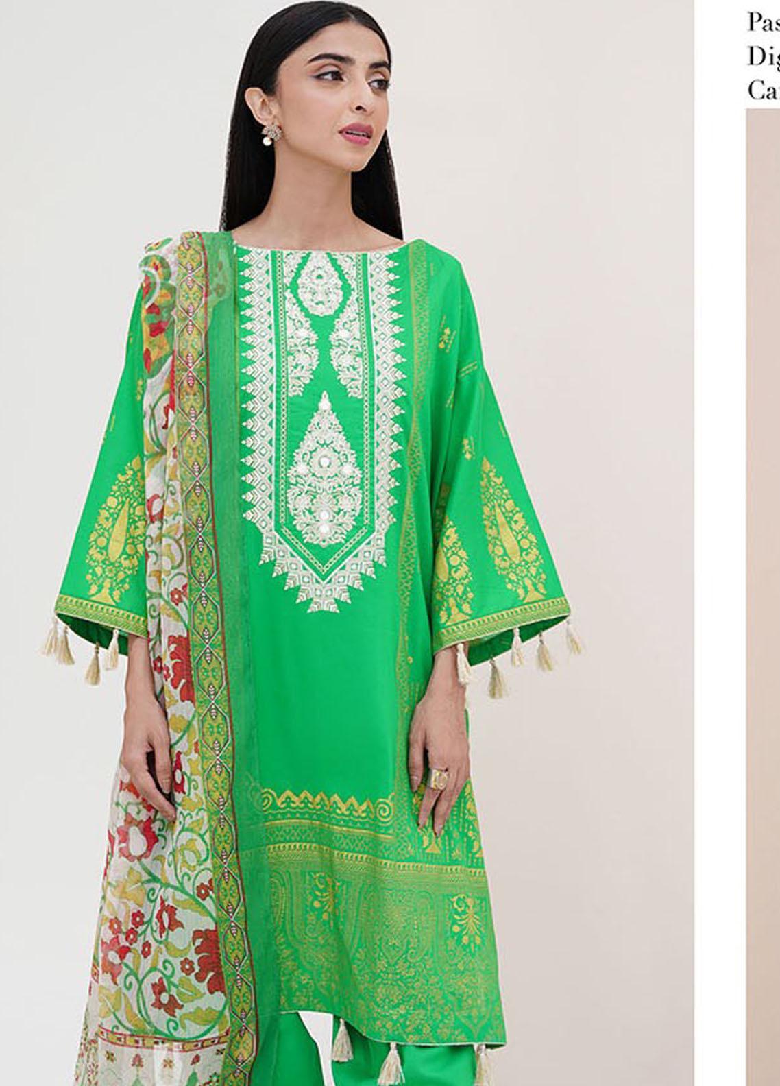Zellbury Embroidered Lawn Suits Unstitched 3 Piece ZB23L-V4