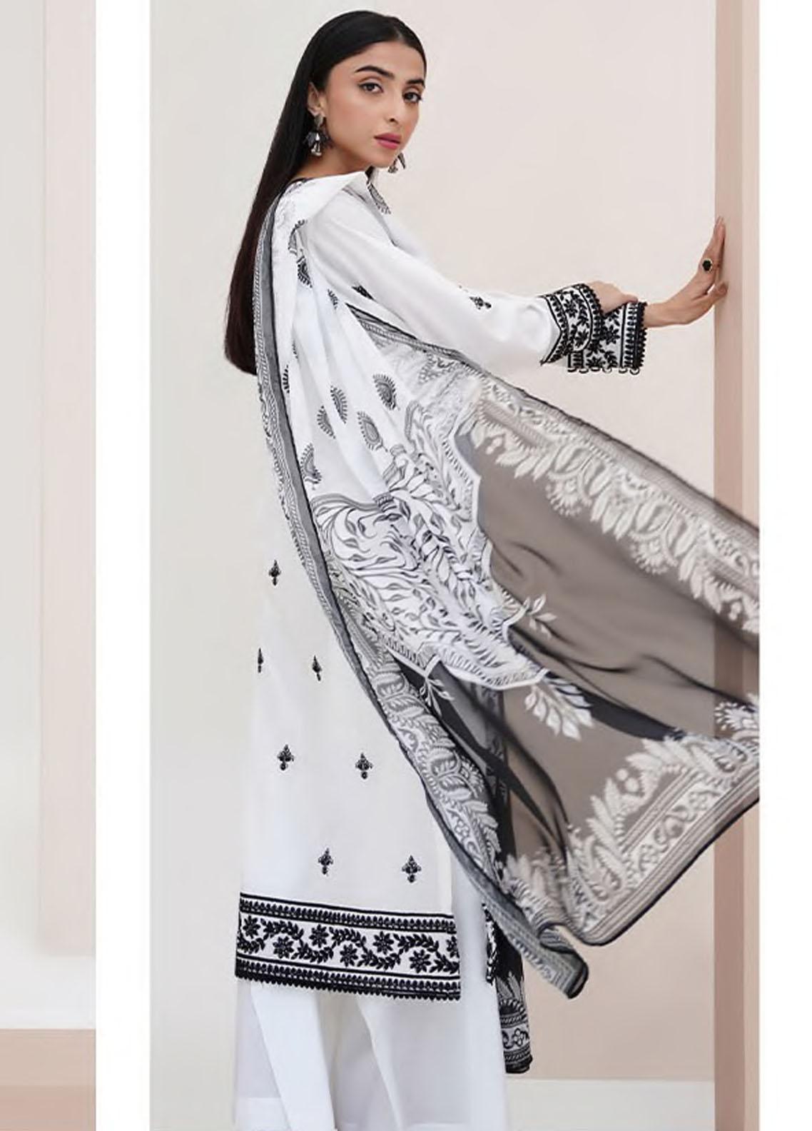 Zellbury Embroidered Lawn Suits Unstitched 3 Piece ZB23L-V4
