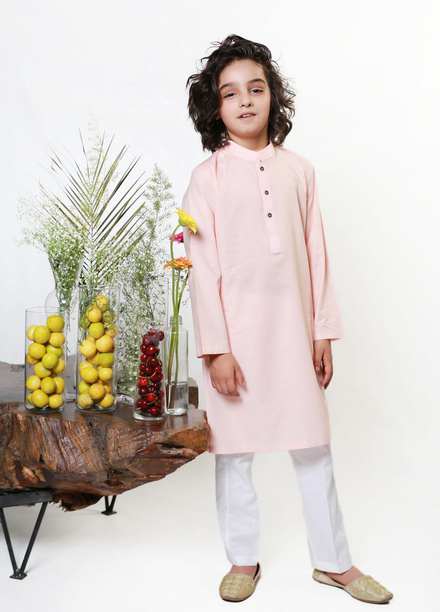 Ziva Cotton Formal Boys Kurta Pajama -  ZA21B Peach K-T