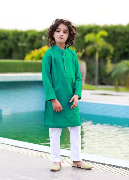 Ziva Cotton Formal Kurta Pajama for Boys -  ZA21B Teal K-T