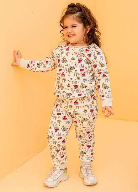 Ziva Jersey Casual Sleeping Suit for Girls -  ZA21T Trucks