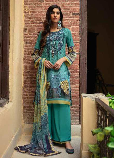 Zoya by Rang Rasiya Embroidered Linen Suits Unstitched 3 Piece RR21ZL 04 Blue Berry - Winter Collection