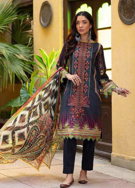 Zoya by Rang Rasiya Embroidered Linen Suits Unstitched 3 Piece RR21ZL 05 Rumi - Winter Collection