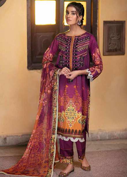 Zoya by Rang Rasiya Embroidered Linen Suits Unstitched 3 Piece RR21ZL 12 Roop - Winter Collection