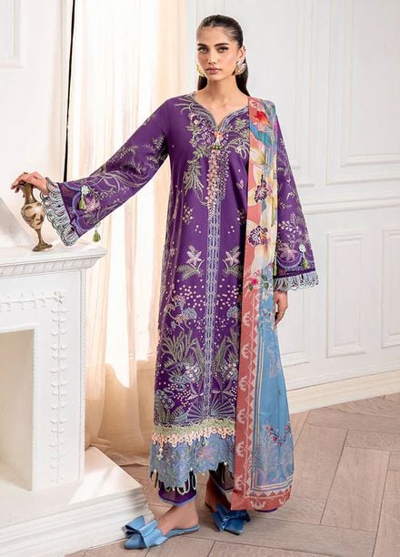 Aezel by Roheenaz Embroidered Cambric Suits Unstitched 3 Piece RNZ25AC D-01 B Emaan - Winter Collection