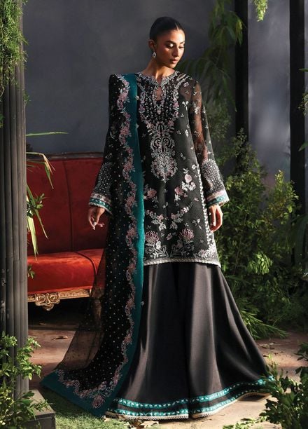 Afrozeh Embroidered Chiffon Suits Unstitched 3 Piece AF25LF D-07 Larosea - Formals Collection