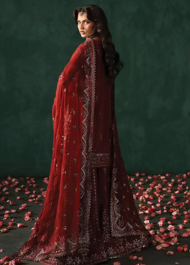 Afrozeh Embroidered Silk Suits Unstitched 3 Piece AF25DS D-03 Tajdaar - Formals Collection