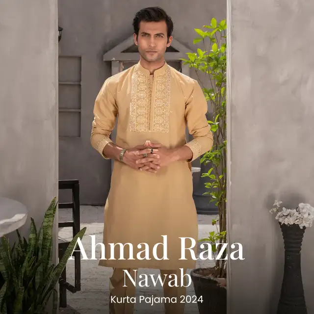 Ahmad Raza Wash N Wear Embroidered Men Kurta Pajama -  AR5114