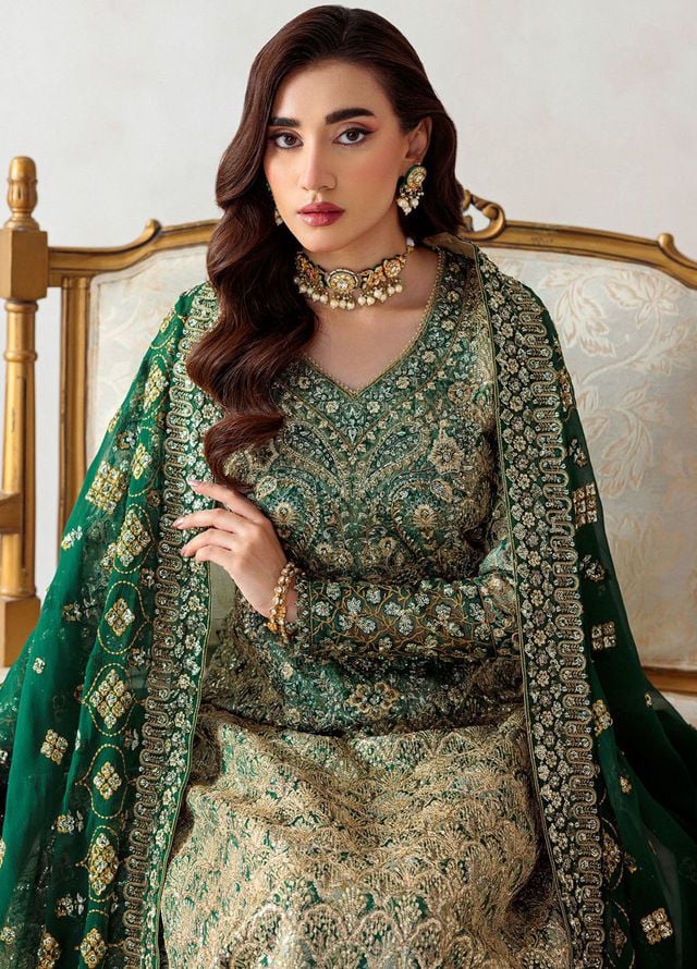 Aik Atelier Embroidered Jamawar Suits Unstitched 3 Piece AIK25UF D-01 - Formals Collection