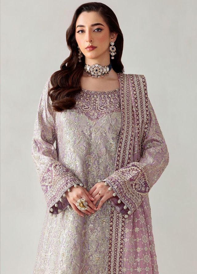 Aik Atelier Embroidered Jamawar Suits Unstitched 3 Piece AIK25UF D-05 - Formals Collection