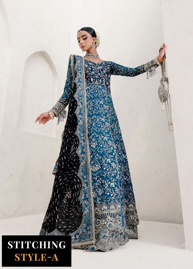 Aik Atelier Embroidered Khaadi Net Suits Unstitched 3 Piece AIK25WU D-09 - Formals Collection