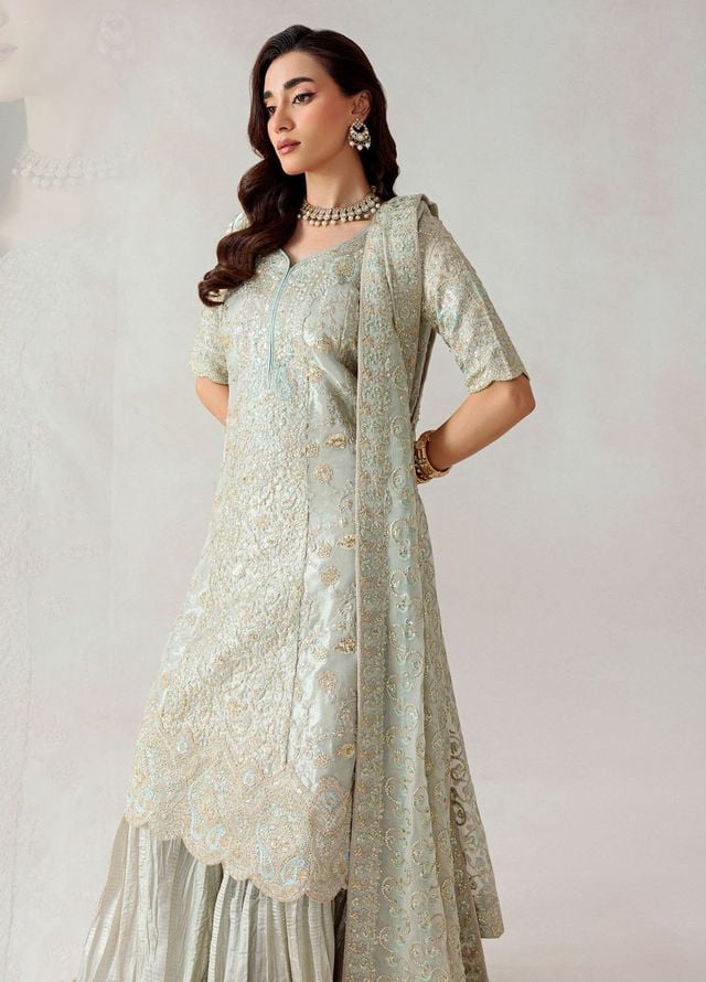 Aik Atelier Embroidered Tissue Suits Unstitched 3 Piece AIK25UF D-03 - Formals Collection