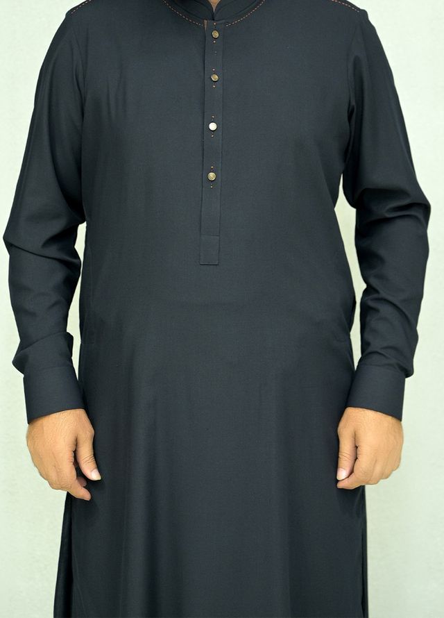 Aizaz Zafar Pret Plain wash N wear Shalwar-Kameez D-407 Navy Blue