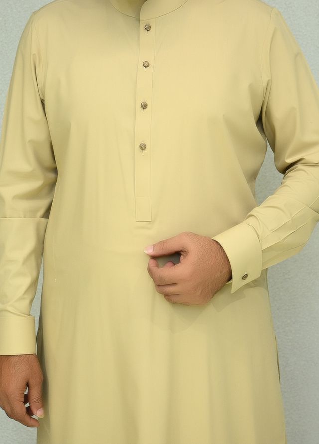 Aizaz Zafar Pret Plain wash N wear Shalwar-Kameez D-685-415 Beige