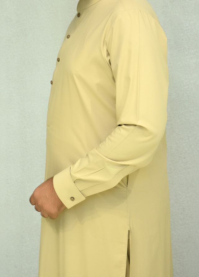Aizaz Zafar Pret Plain wash N wear Shalwar-Kameez D-685-415 Beige