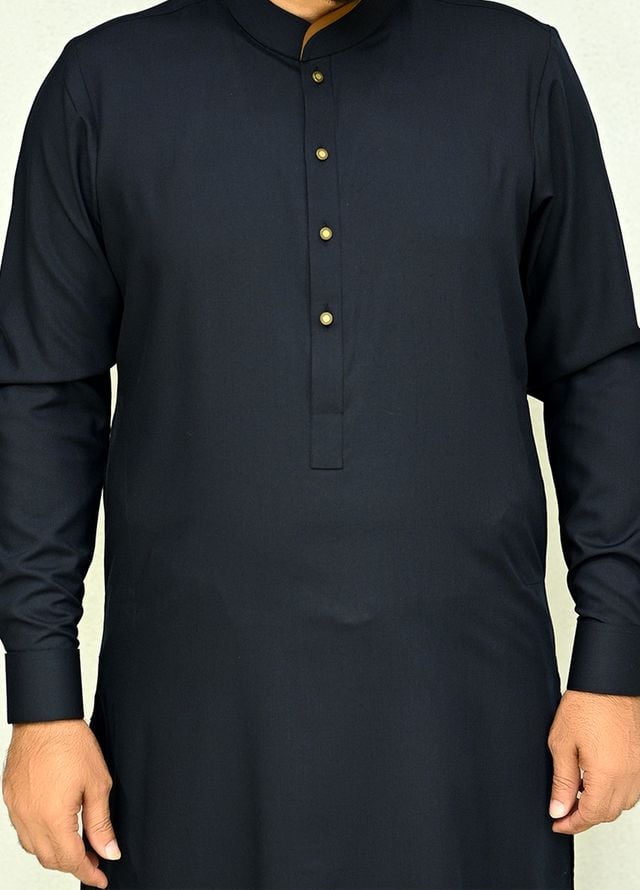 Aizaz Zafar Pret Plain wash N wear Shalwar-Kameez D-685-416 Navy Blue