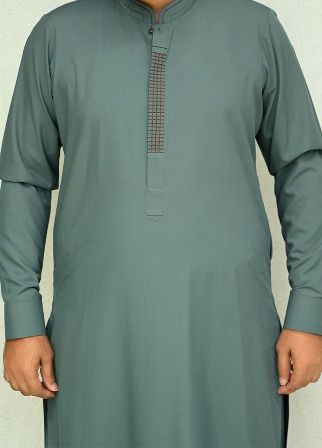 Aizaz Zafar Pret Plain wash N wear Shalwar-Kameez D-685 Grey