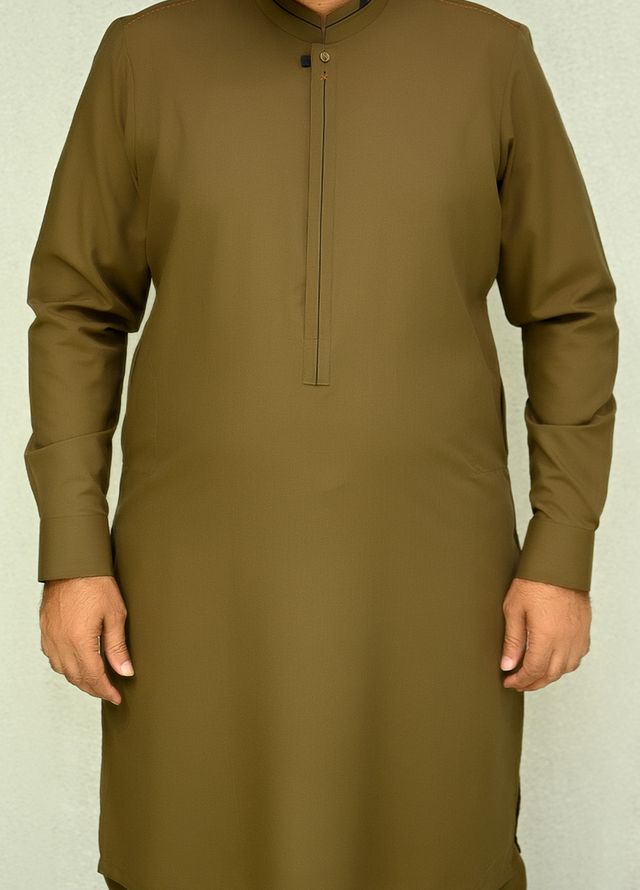 Aizaz Zafar Pret Plain wash N wear Shalwar-Kameez D-686-410 Brown