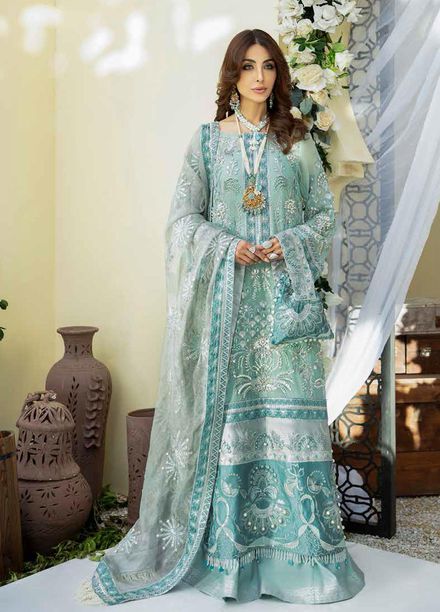 Alif By AJR Couture Embroidered Chiffon Suits Unstitched 3 Piece AJR21WD 02 Althia - Wedding Collection