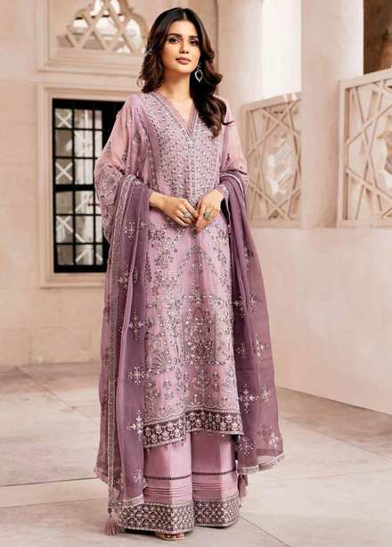Alizeh Fashion by Bilal Embroidery Embroidered Chiffon Suit Unstitched 3 Piece AFB22F 06 Delia - Festive Collection