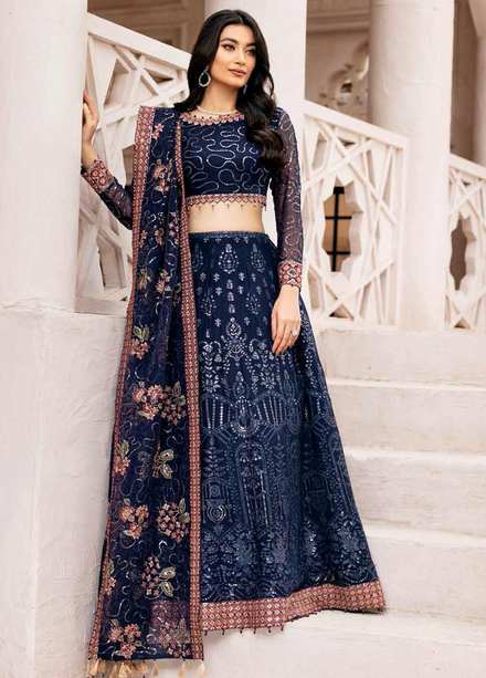 Alizeh Fashion by Bilal Embroidery Embroidered Chiffon Suit Unstitched 3 Piece AFB22F 07 Melike - Festive Collection
