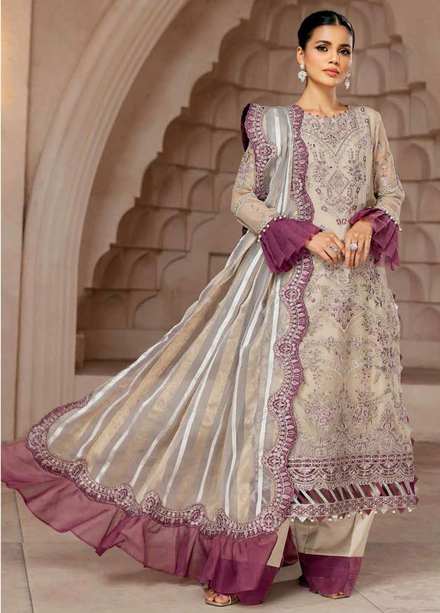 Alizeh Fashion by Bilal Embroidery Embroidered Chiffon Suit Unstitched 3 Piece AFB22F 10 Guzel - Festive Collection