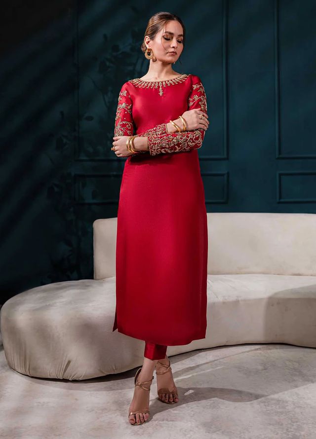 Allure by IH Pret Embroidered Katan Silk 3 Piece Suit Emma
