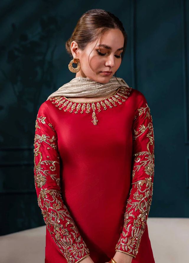 Allure by IH Pret Embroidered Katan Silk 3 Piece Suit Emma