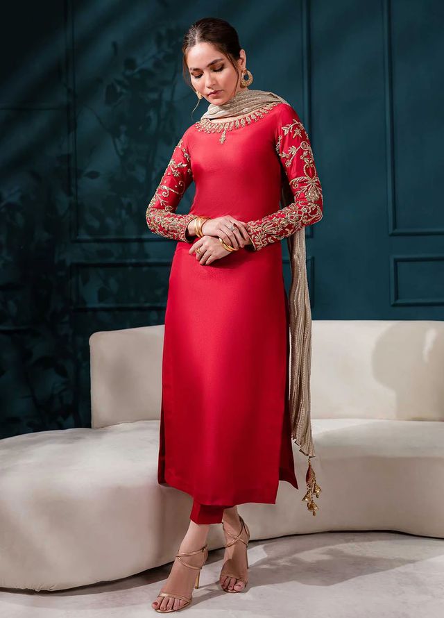 Allure by IH Pret Embroidered Katan Silk 3 Piece Suit Emma