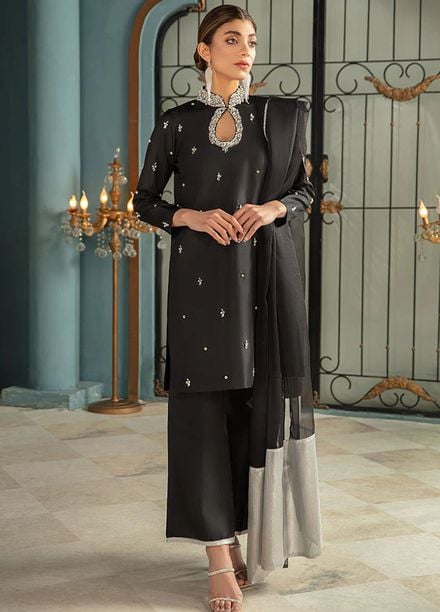 Allure by IH Pret Embroidered Katan Silk 3 Piece Suit Grace